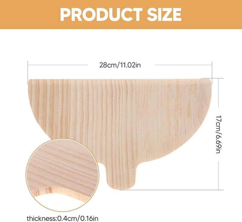 Bothyi 2 Pieces Pizza Peel Pizza Baking Accessories Half Round Baking Tool Solid Wood Pizza Board Pizza Oven Special Tool for Cheese, 28cmx17cmx0.4cm - Image 3